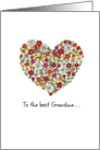 Grandma - Mother’s Day, Colorful Flowers in a Heart card