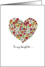 Daughter - Mother’s Day, Colorful Flowers in a Heart card