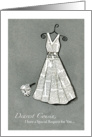 Dearest Cousin - Be my Bridesmaid - Special Request- Newspaper - Dress card