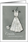 Cousin - Be my Matron of Honor - Special Request- Newspaper card