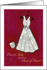Dearest Aunt, Please be my Maid of Honor! - red - Newspaper card