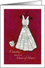 Cousin, please be my Maid of Honor! - red - Newspaper card