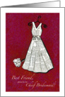 Best Friend, please be my Chief Bridesmaid! - red - Newspaper card