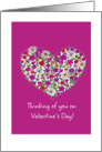 Thinking of you on Valentine’s Day - Heart of Flowers card