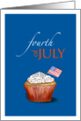 4th of July - Cupcake with US Flag Invitation card