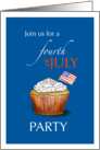 4th of July - Cupcake with US Flag Invitation card