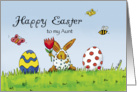 Happy Easter Aunt -Humorous with Rabbit in Egg Costume card