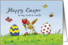 Happy Easter Aunt & Uncle -Humorous with Rabbit in Egg Costume card