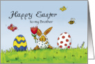 Happy Easter Brother - Humorous with Rabbit in Egg Costume card