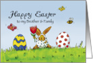 Happy Easter Brother and Family - Humorous with Rabbit in Egg Costume card