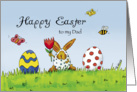 Happy Easter Dad - Humorous with Rabbit and Eggs card