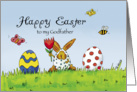 Happy Easter Godfather- Humorous with Rabbit and Eggs card