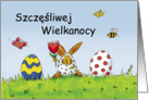 Szczliwej Wielkano, Polish Happy Easter, Humorous with Rabbit card