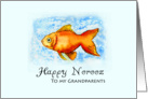 Happy Norooz to my Grandparents - Goldfish in watercolor card