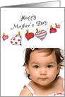 Mothers Day - Photo Card, Hearts on Clothesline card