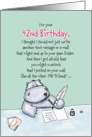 42nd Birthday - Humorous, Whimsical Card with Hippo card