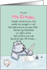 49th Birthday - Humorous, Whimsical Card with Hippo card