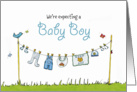 We are expecting a Baby Boy - Announcement for Boy card