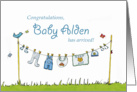 Congratulations Baby Alden has arrived! Personalized Baby Card