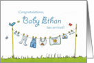 Congratulations Baby Ethan has arrived! Personalized Baby Card