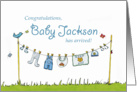 Congratulations Baby Jackson has arrived! Personalized Baby Card