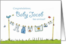 Congratulations Baby Jacob has arrived! Personalized Baby Card