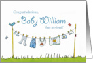 Congratulations Baby William has arrived! Personalized Baby Card