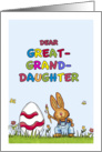 Happy Easter Great Granddaughter - Cute Bunny with Egg card