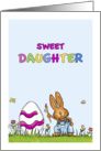 Happy Easter Daughter - Cute Bunny with Egg card