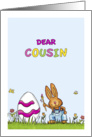 Happy Easter Cousin - Cute Bunny with Egg card