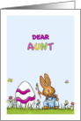 Happy Easter Aunt - Cute Bunny with Egg card