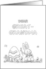 Happy Easter Greatgrandma - coloring book card - Cute Bunny with Egg card