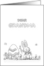 Happy Easter Grandma - coloring - Cute Bunny with Egg card