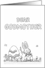 Happy Easter Godmother - coloring - Cute Bunny with Egg card