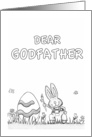 Happy Easter Godfather - coloring - Cute Bunny with Egg card