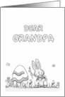 Happy Easter Grandpa - coloring - Cute Bunny with Egg card
