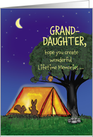 Summer Camp - Granddaughter - Humorous - Flashlights in Tent card