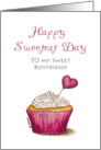 Sweetest Day - Boyfriend - Cupcake with Heart card