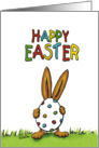 Happy Easter - Humorous, whimsical Rabbit with Egg card