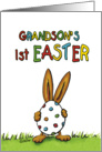 Grandson’s First Easter - 1st Easter, Humorous, whimsical Rabbit card