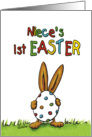 Niece’s First Easter - 1st Easter, Humorous, whimsical Rabbit card