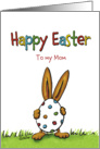 Humorous Happy Easter to my mom - whimsical with Rabbit and Egg card