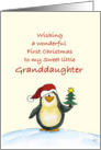 First Christmas for Granddaughter - Cute Christmas Card with Penguin card