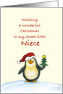 First Christmas for Niece - Cute Christmas Card with Penguin card