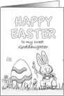 Happy Easter to my sweet Goddaughter - Coloring Book card