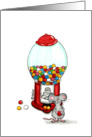 Cute Mouse with gumball Machine card