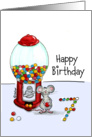 Humorous Happy 7th Birthday -Seventh Birthday - Gumball Maching card