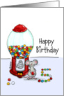 Humorous Happy 5th Birthday - Fifth Birthday - Gumball Maching card