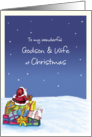To my wonderful Godson and Wife at Christmas card