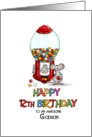 Happy Birthday 12th Birthday Godson - Twelfth Birthday, 12 card